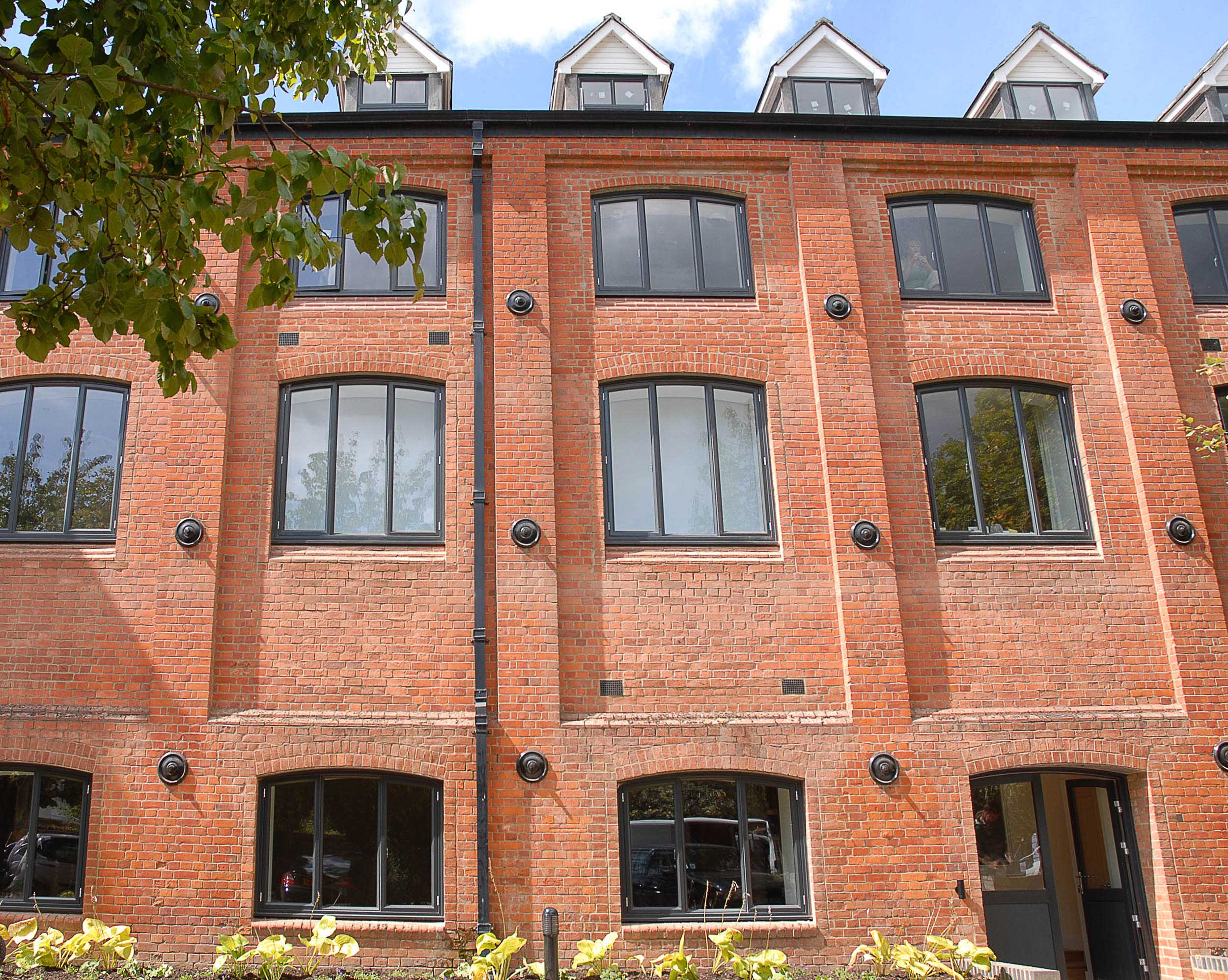 Tall black Aluminium Windows installation Putney