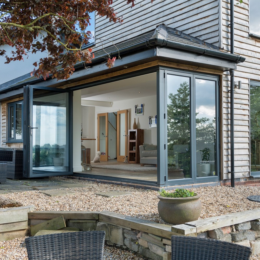 Aluminium Bifolds In A Conservatory